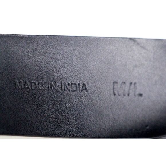 Chico's BLACK GENUINE LEATHER 1.25"Wd HOOK BUCKLE ADJUSTABLE SIZE BELT M/L (F83 - Picture 10 of 16